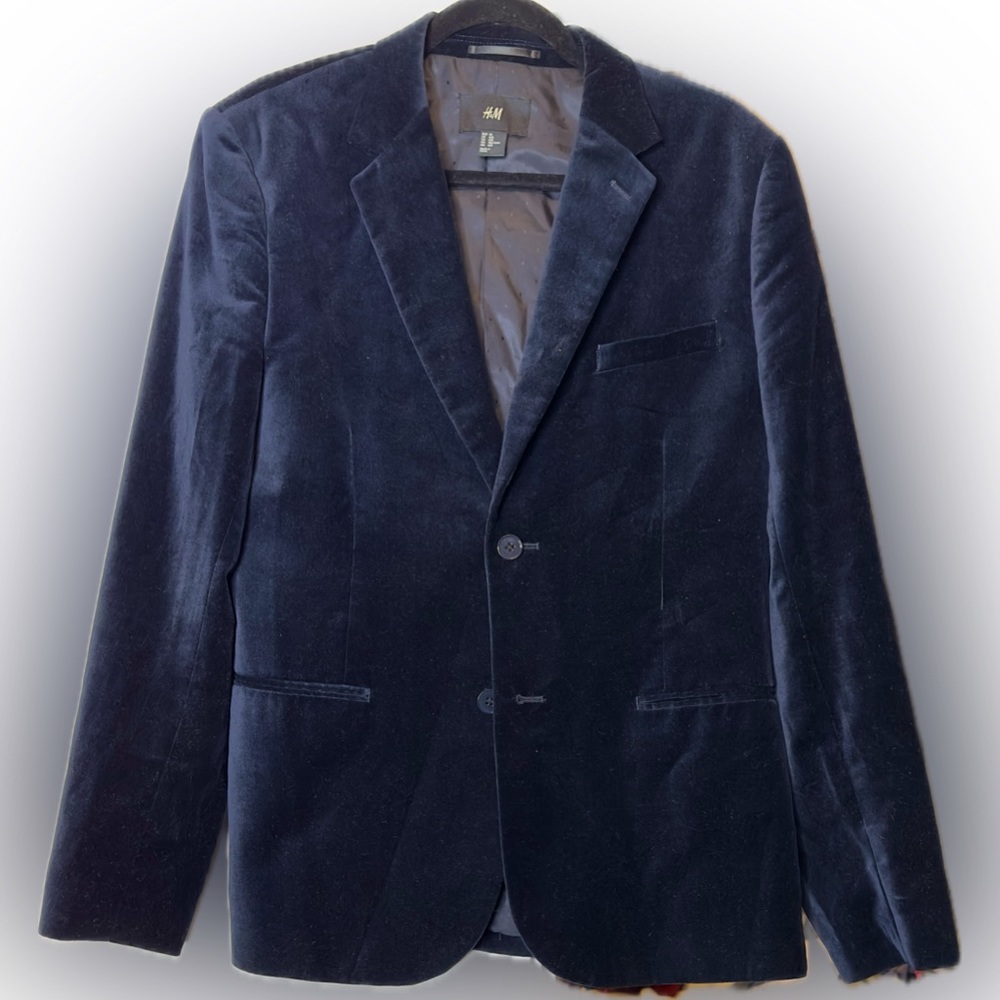 H&M Men’s Navy Velvet Blazer 42R